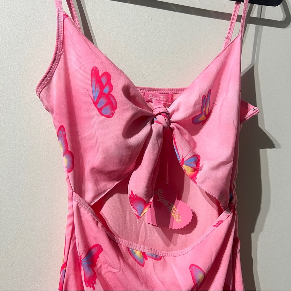 nwt Sugar Thrillz Dolls kill mini pink butterfly dress